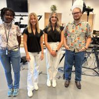 Four Interns on video shoot at Salvation Army