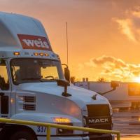 Weis Market delivery truck at sunset