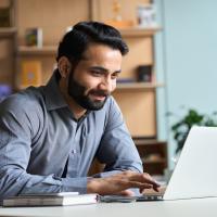 Man working at laptop