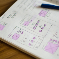 wireframe design in notebook