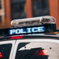 Close up of police car 