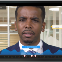Black Man in role playing scenario