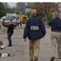 FEMA Workers at disaster site.