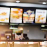 Photo of a Restaurant Brand menu and cashier 