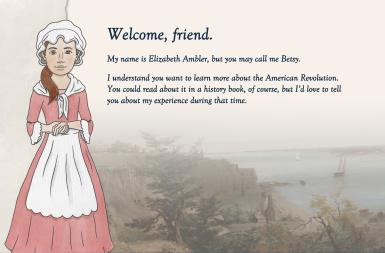 Screenshot of the The American Revolution Learning Experience project on a smart tablet