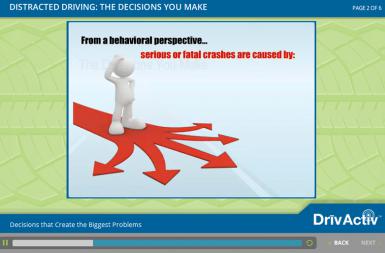 Screenshot of the Delivering Online Driver Safety Training with ecoLearn® project on a smart tablet
