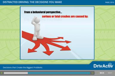 Screenshot of the Delivering Online Driver Safety Training with ecoLearn®  project on a smart tablet
