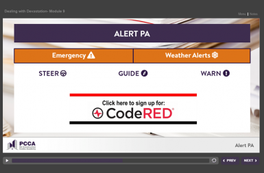 Screenshot of the Dealing with Devastation project on a smart tablet