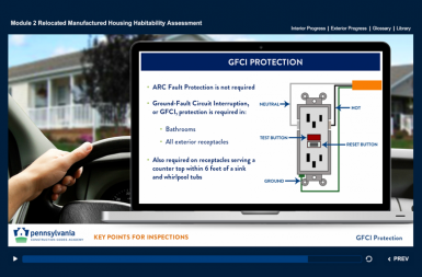 Screenshot of the Housing Inspector Training project on a smart tablet