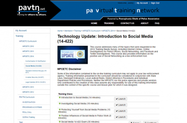 Screenshot of the PA Virtual Training Network (PAVTN) project on a smart tablet