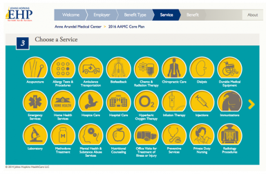 Screenshot of the Digital Healthcare Tools project on a smart tablet