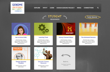 Screenshot of the Unlocking Life's Code project on a smart tablet