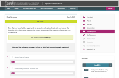 Screenshot of the Question of the Week project on a smart tablet