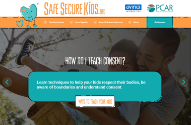 Screenshot of the SafeSecureKids.org project on a smart tablet