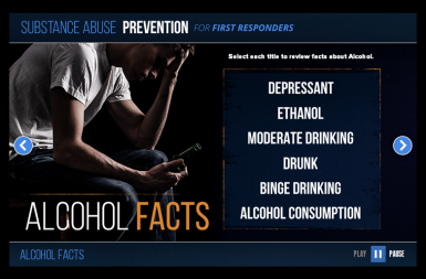 Screenshot of the Substance Abuse Prevention Training for First Responders  project on a smart tablet