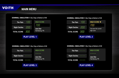 Screenshot of the Hybrid Bus Transmission Simulator project on a smart tablet