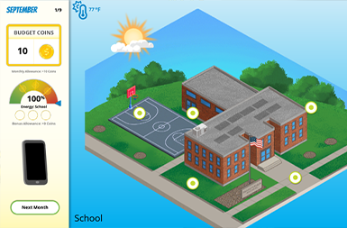 Screenshot of the Alliant Energy -  Energy Efficiency Curriculum project on a smart tablet