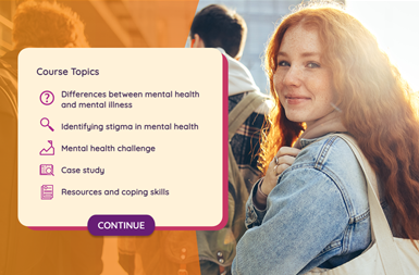 Screenshot of the Mental Health Microlearning project on a smart tablet