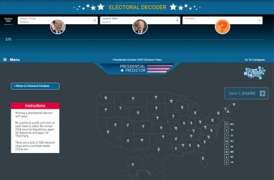 Screenshot of the Electoral Decoder project on a smart tablet