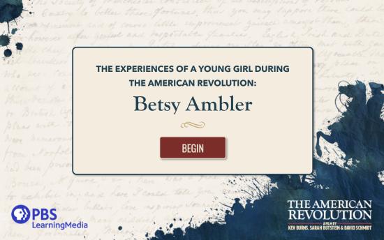 Screenshot of the The American Revolution Learning Experience project on a laptop computer
