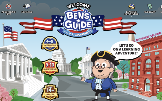 Screenshot of the Ben's Guide to the U.S. Government project on a laptop computer