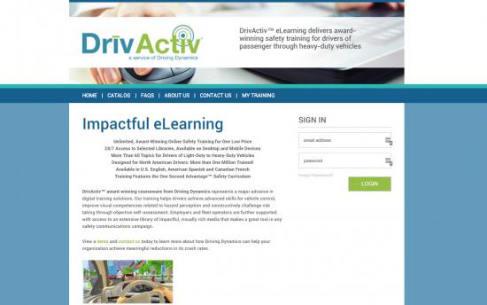 Screenshot of the Delivering Online Driver Safety Training with ecoLearn® project on a laptop computer