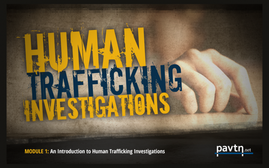 Screenshot of the Human Trafficking project on a laptop computer