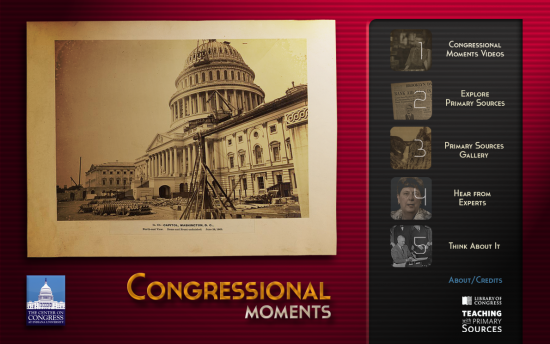 Screenshot of the Congressional Moments project on a laptop computer