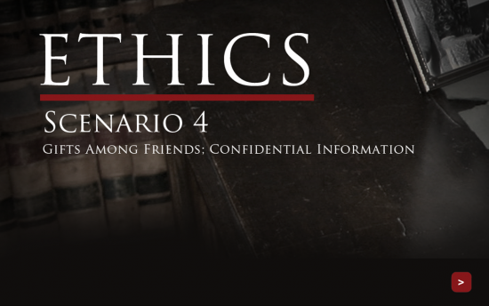 Screenshot of the Ethics project on a laptop computer