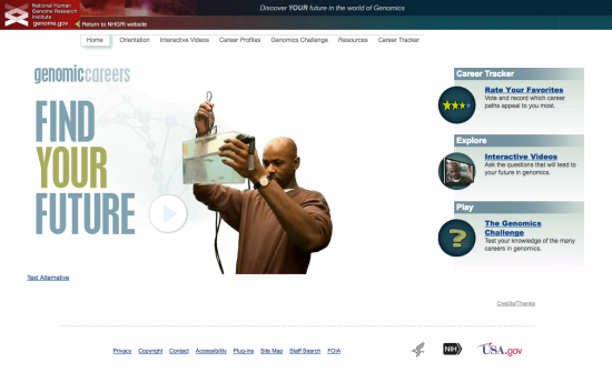 Screenshot of the Genomic Careers project on a laptop computer