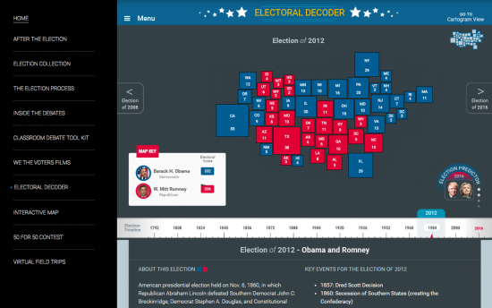 Screenshot of the Electoral Decoder project on a laptop computer