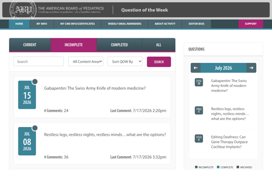 Screenshot of the Question of the Week project on a laptop computer