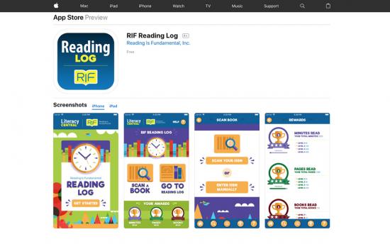 Screenshot of the Mobile App Encourages Kids to Read project on a laptop computer