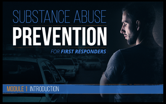 Screenshot of the Substance Abuse Prevention Training for First Responders  project on a laptop computer
