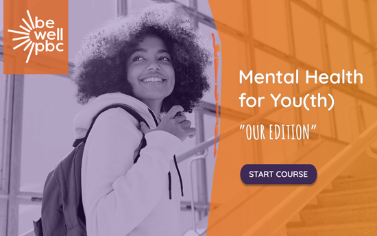 Screenshot of the Mental Health Microlearning project on a laptop computer