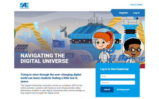 Screenshot of the Navigating the Digital Universe project on a laptop computer