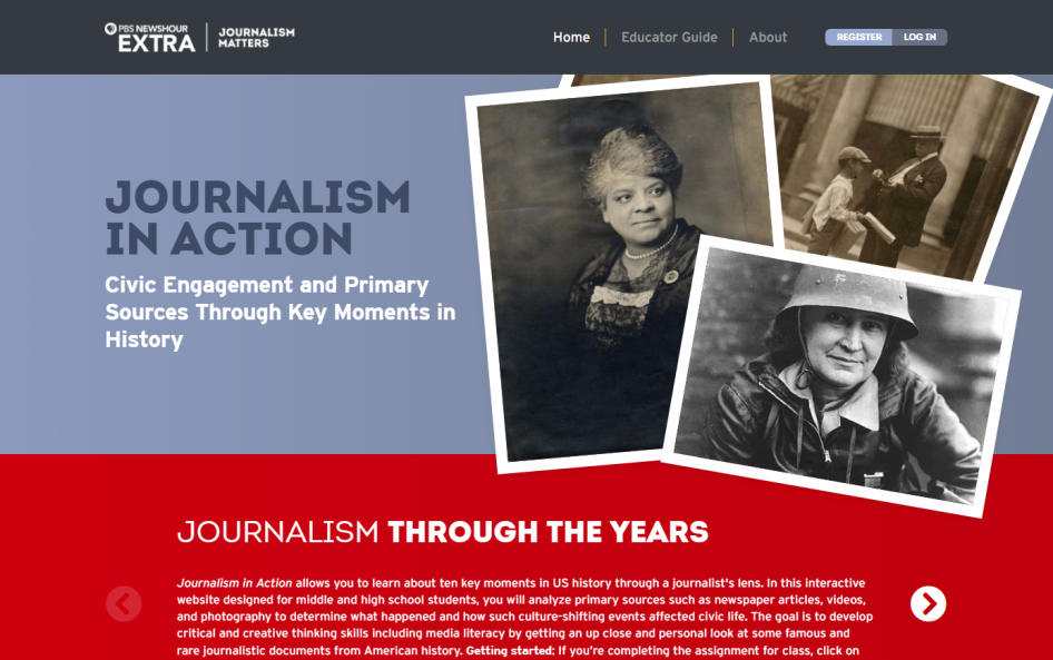 Journalism in Action website