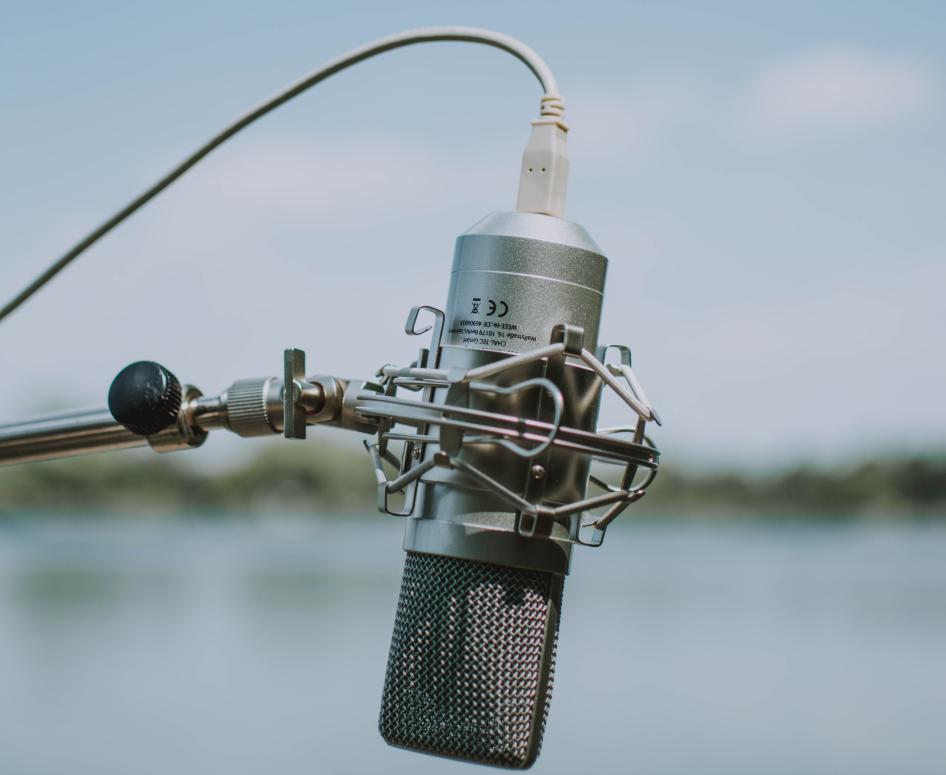 Close up of microphone