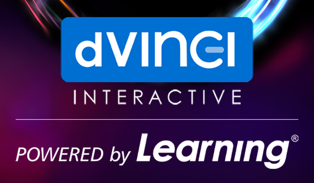 Badge reading "d'Vinci Interactive – Powered by Learning" logo