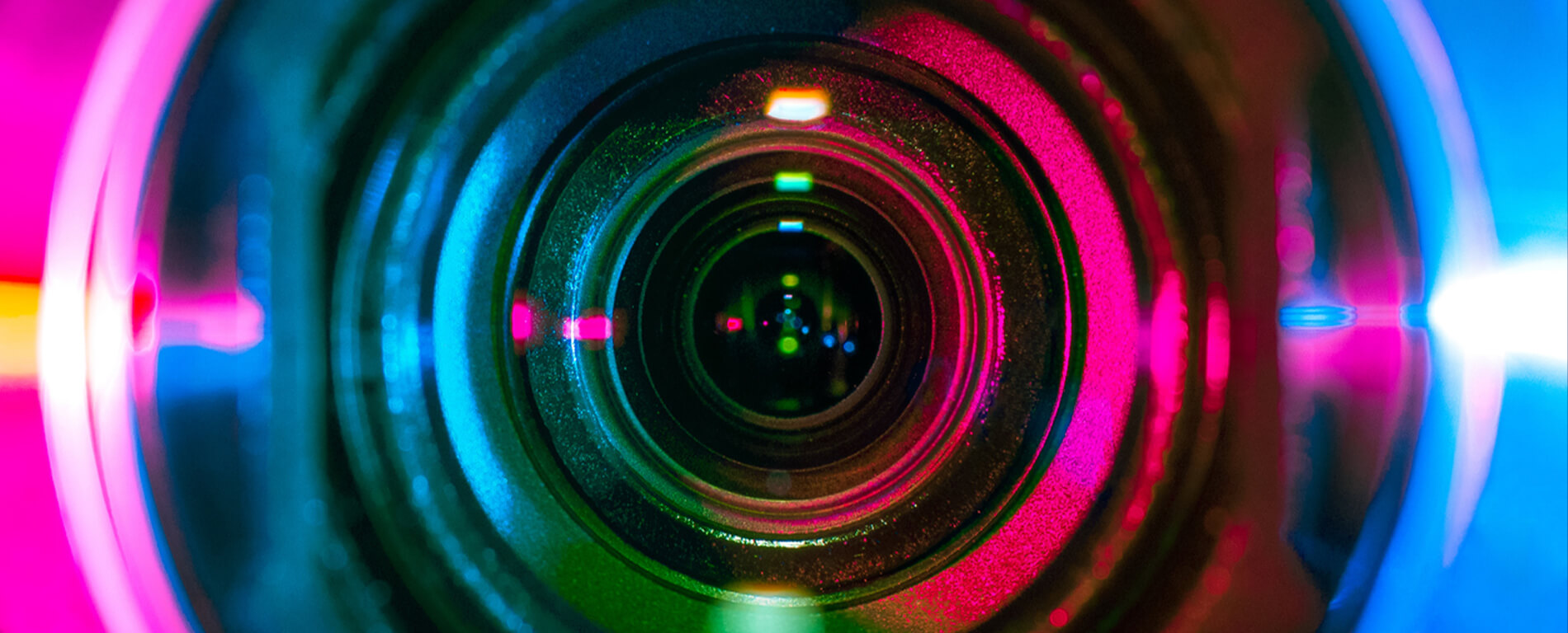 Close up of a camera lens
